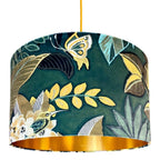 Hawk Moth Velvet Lampshade With Gold Lining