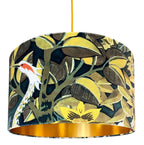 Hawk Moth Velvet Lampshade With Gold Lining