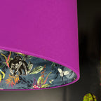 Smoke Deadly Night Shade Silhouette Lampshade in Magenta. Designed and Handmade by Love Frankie. Close Up