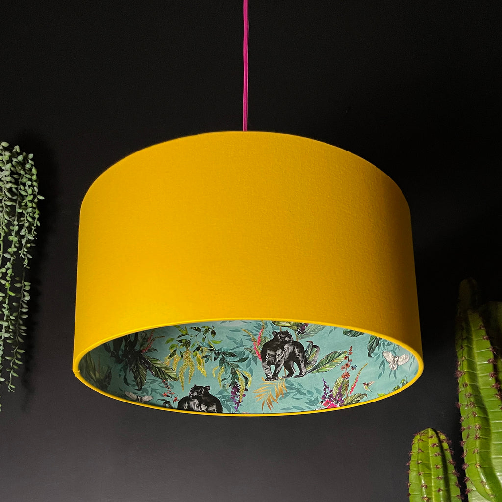 Lithium Deadly Night Shade Silhouette Lampshade in Egg yolk. Designed & handmade By Love Frankie