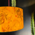 Lithium Deadly Night Shade Silhouette Lampshade in Egg yolk. Designed & handmade By Love Frankie. Light On