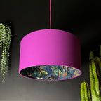 Smoke Deadly Night Shade Silhouette Lampshade in Magenta. Designed and Handmade by Love Frankie