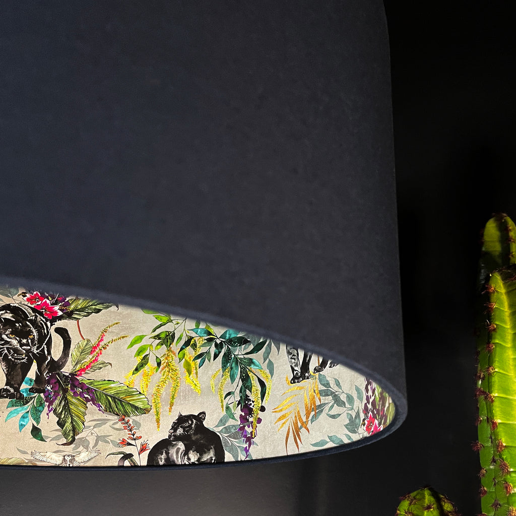 Dust Deadly Night Shade Silhouette Lampshade in Deep Space Navy Close Up