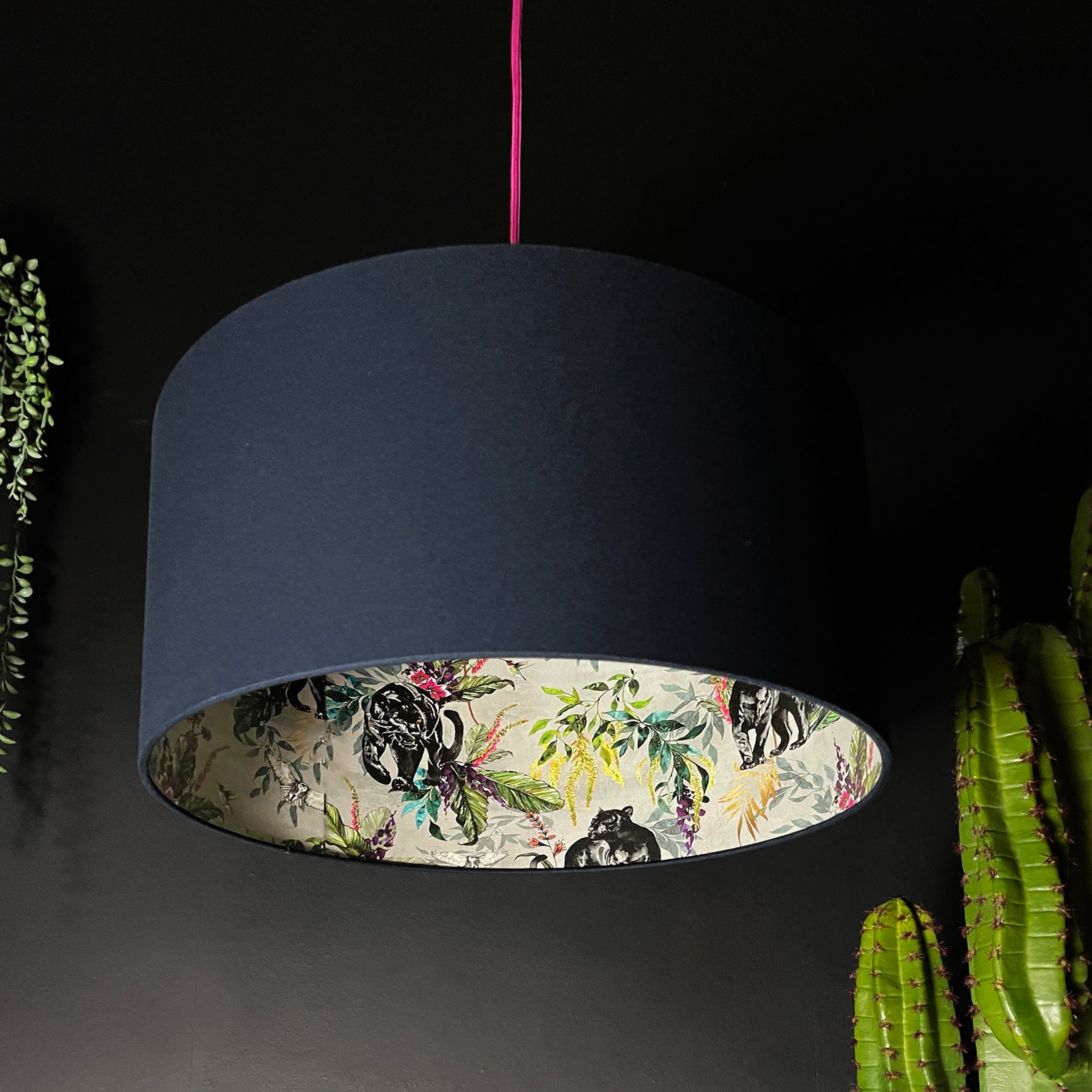 Dust Deadly Night Shade Silhouette Lampshade in Deep Space Navy. Designed and Handmade by Love Frankie