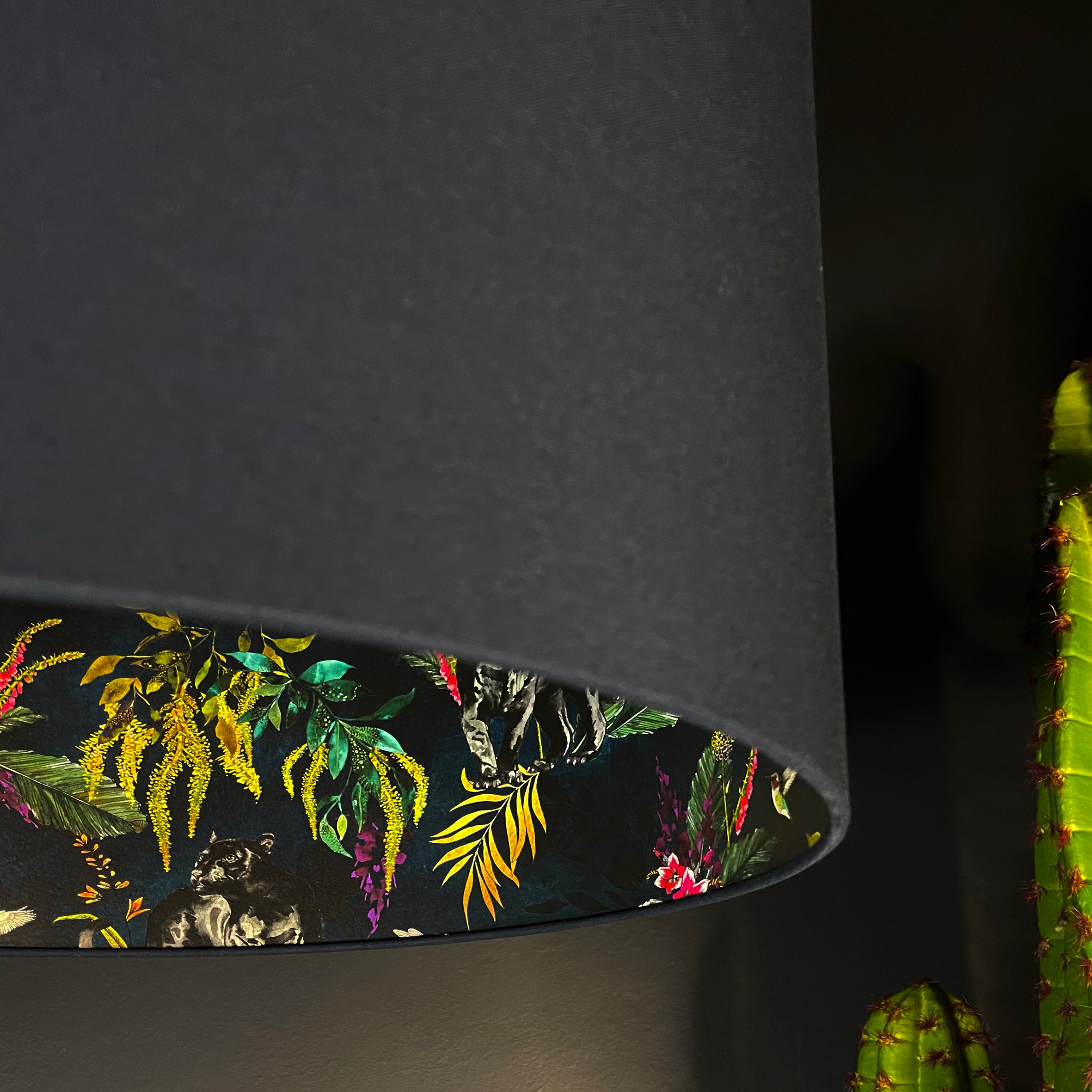 Twilight Deadly Night Shade Silhouette Lampshade in Deep Space Navy Close up