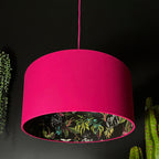 Carbon Deadly Night Shade Silhouette Lampshade in Pomegranate. Designed and Handmade by Love Frankie
