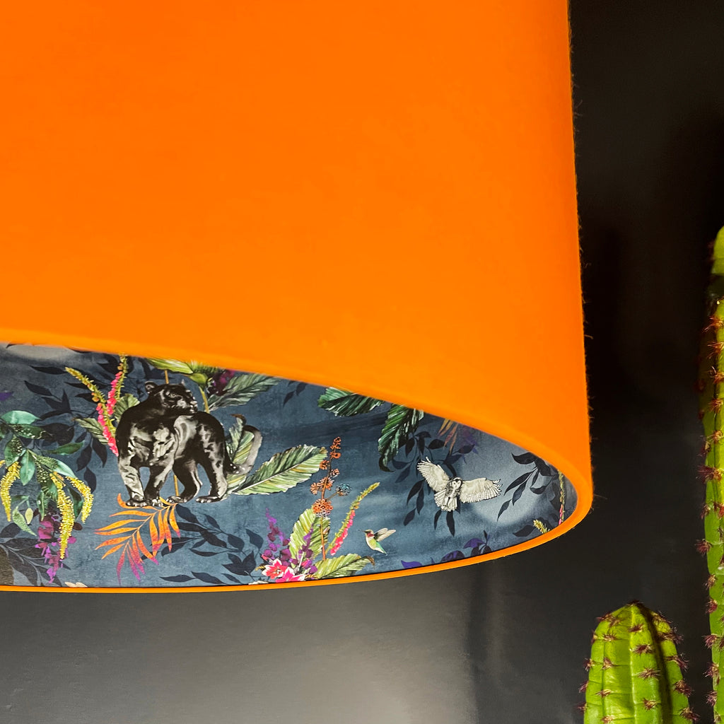 Smoke Deadly Night Shade Silhouette Lampshade in Pumpkin. Designed and Handmade by Love Frankie. Close Up