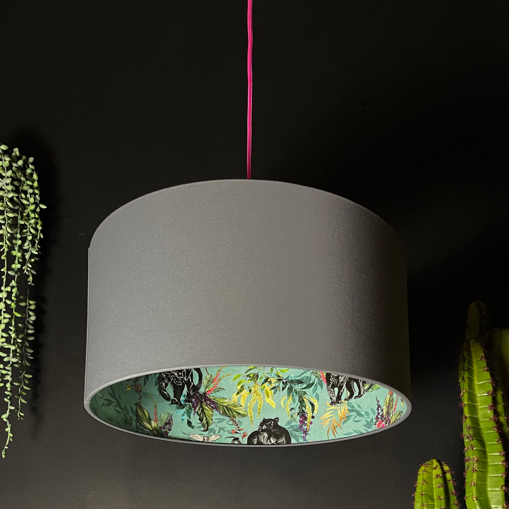Lithium Deadly Night Shade Silhouette Lampshade in Slate. Handmade and Designed by Love Frankie