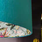 Lithium Deadly Night Shade Silhouette Lampshade in Teal. Handmade and Designed by Love Frankie. Close Up