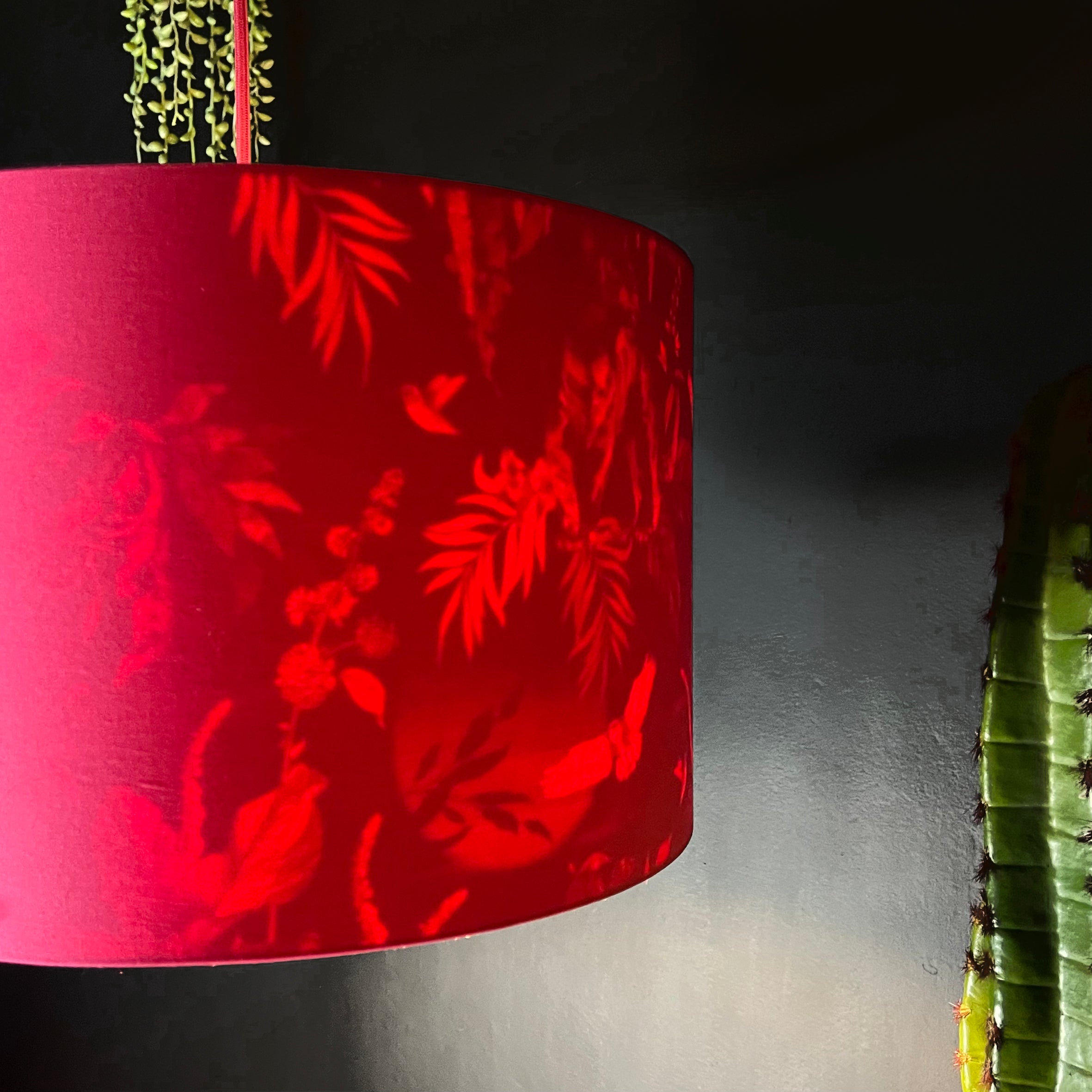 Twilight Deadly Night Shade Silhouette Lampshade in Watermelon - Light On