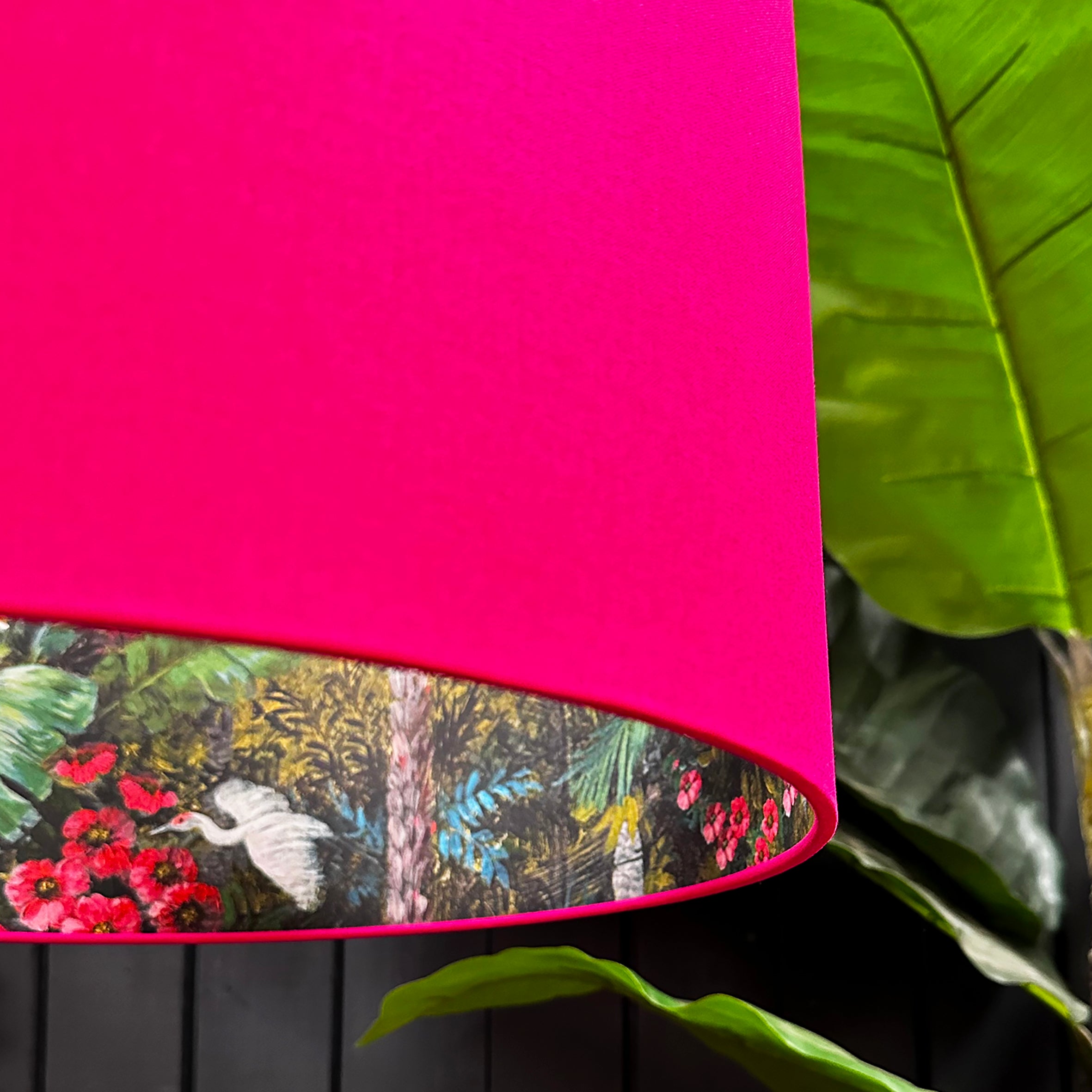 Charcoal Flight of The Cranes Silhouette Lampshades In Pomegranate