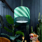 Apple Sours Helter Skelter Velvet Lampshades With Fringing