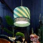 Apple Sours Helter Skelter Velvet Lampshades With Fringing