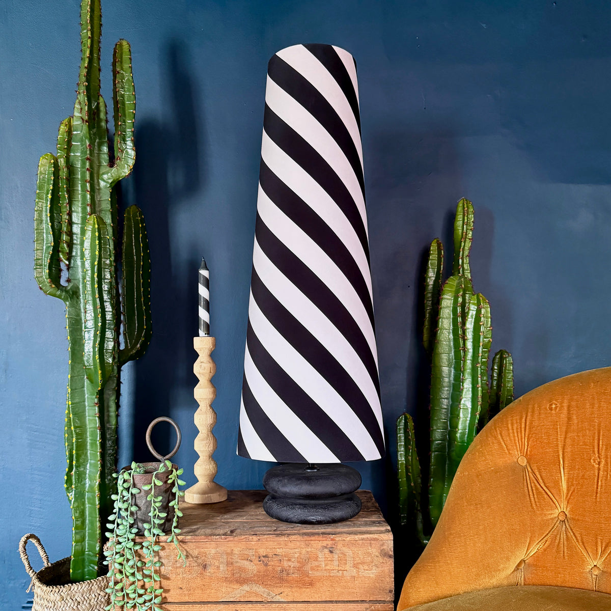 Liquorice Helter Skelter Oversized Cone Lampshades