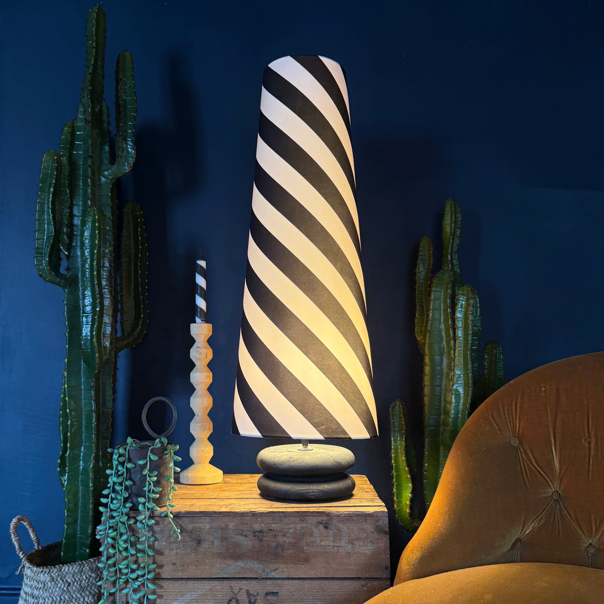 Liquorice Helter Skelter Oversized Cone Lampshades
