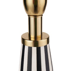 Beetlejuice Black and White Striped Conical Lamp - gold features