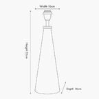 Beetlejuice Black and White Striped Conical Lamp - dimensions