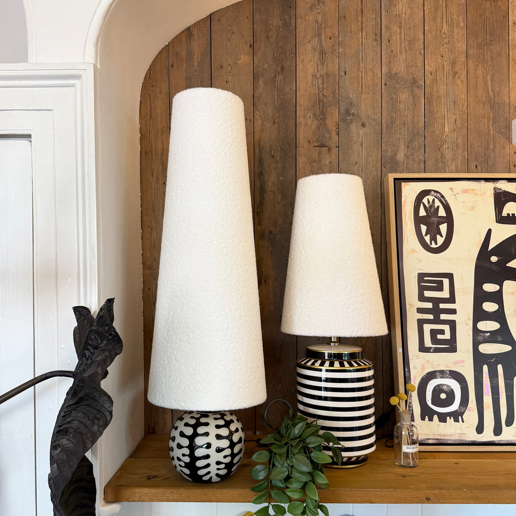 Buttermilk Boucle Oversized Cone Lampshades