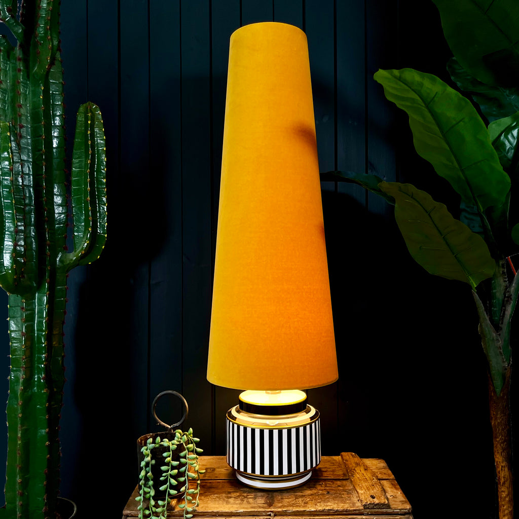 Butterscotch Velvet Oversized Cone Lampshades