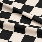 Love Frankie Fabric - Checkmate Checkerboard Fabric in Liquorice - Black & Bone