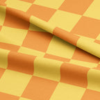 Love Frankie Fabric - Checkmate Checkerboard Fabric in Marmalade - Lemon & Clementine