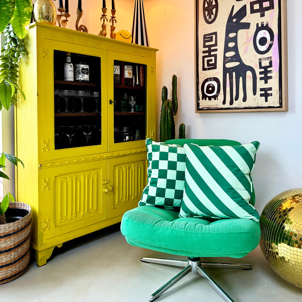 Apple Sours Reversible Checkmate & Helter Skelter Cushion