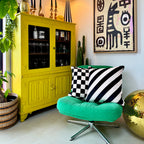 Liquorice Reversible Checkmate & Helter Skelter Cushion