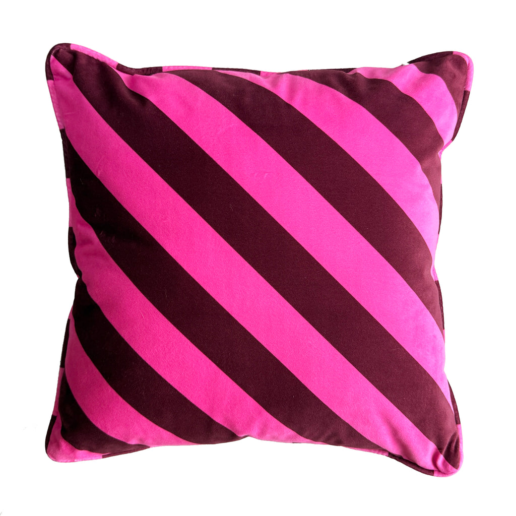 Raspberry Ripple Reversible Checkmate & Helter Skelter Cushion
