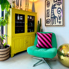 Raspberry Ripple Reversible Checkmate & Helter Skelter Cushion