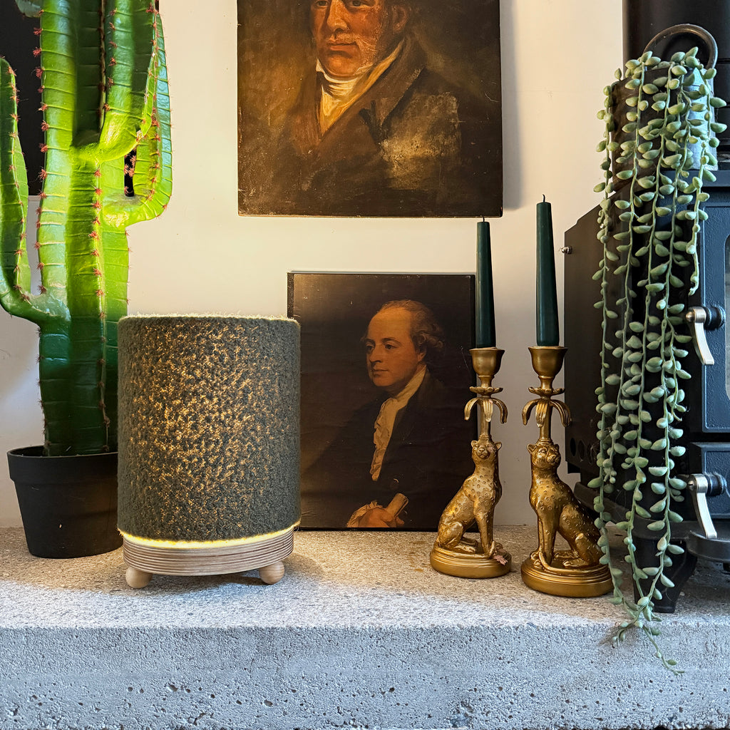 Thyme Green Boucle Cordless Lamp - 2 Sizes available