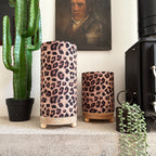 Jaguar Print Cordless Lamps - 2 Sizes Available. Leopard Print Lamps - light off