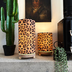 Jaguar Print Cordless Lamps - 2 Sizes Available. Leopard print lamps - light on