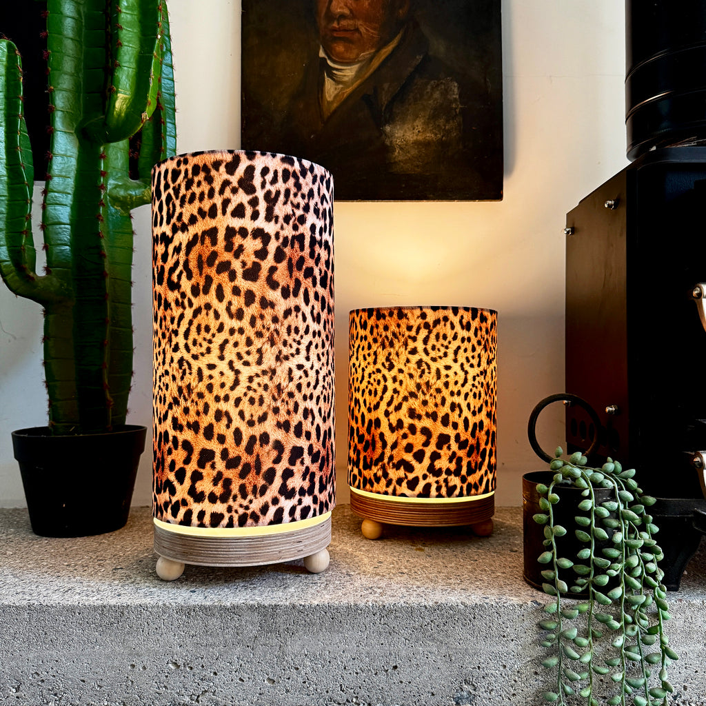 Luxe Leopard Print Cordless Lamps - 2 Sizes Available. Light on