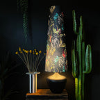 Handmade Oversized Cone Lampshades in Carbon Black Light On