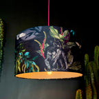 Handmade Velvet Lampshade in Carbon Black