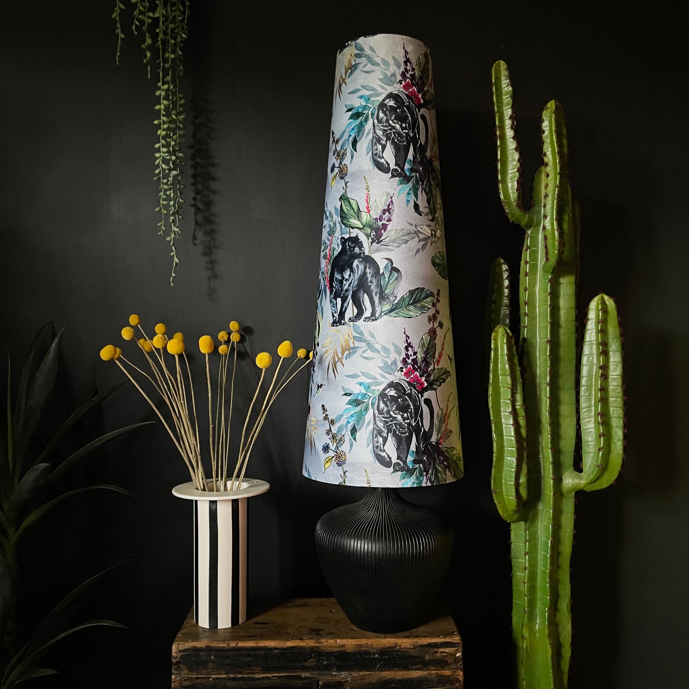 Handmade Oversized Cone Lampshades in Dust Grey