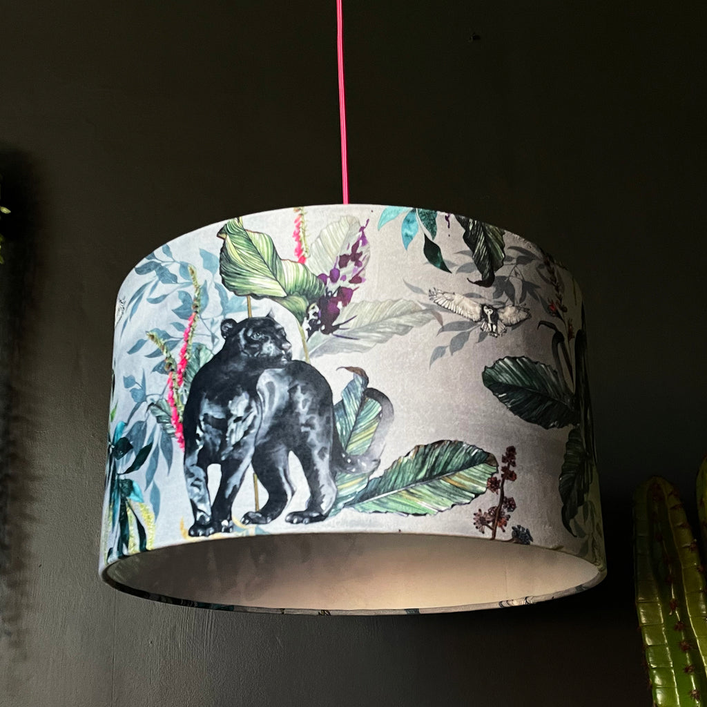 Handmade Velvet Lampshade in Dust Grey