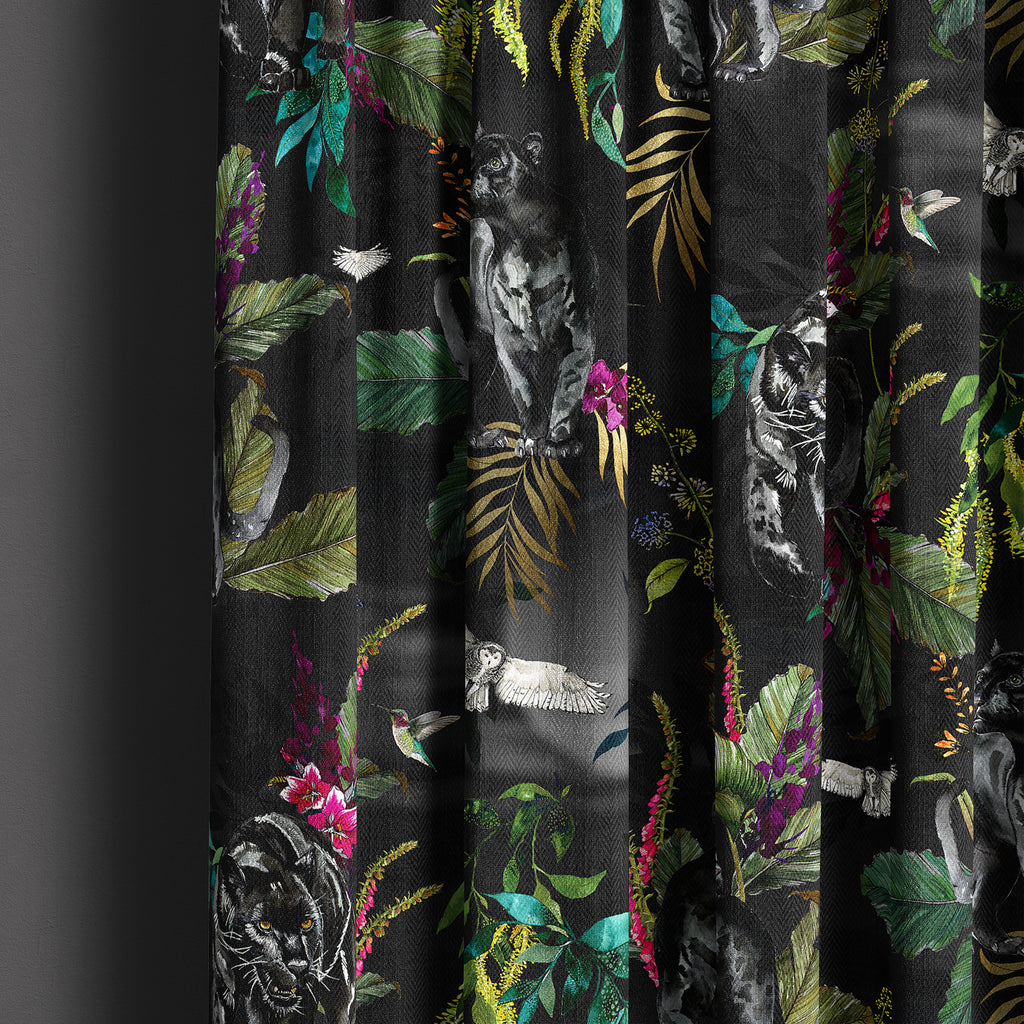 Love Frankie Fabric - Carbon Deadly Night Shade. Black