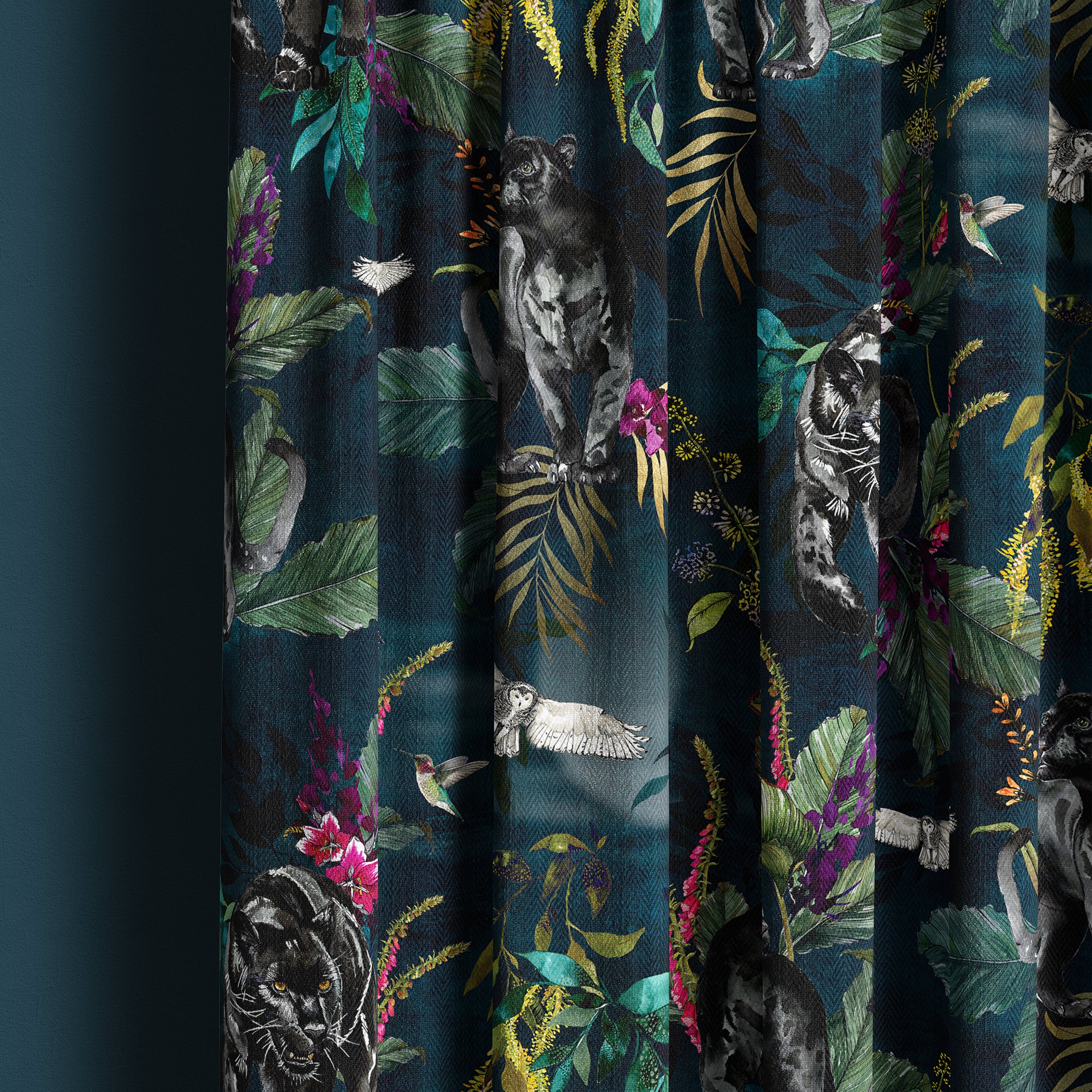 Love Frankie Fabric - Twilight Deadly Night Shade. Dark Blue