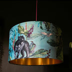 Handmade Velvet Lampshade with Gold Lining in Lithium