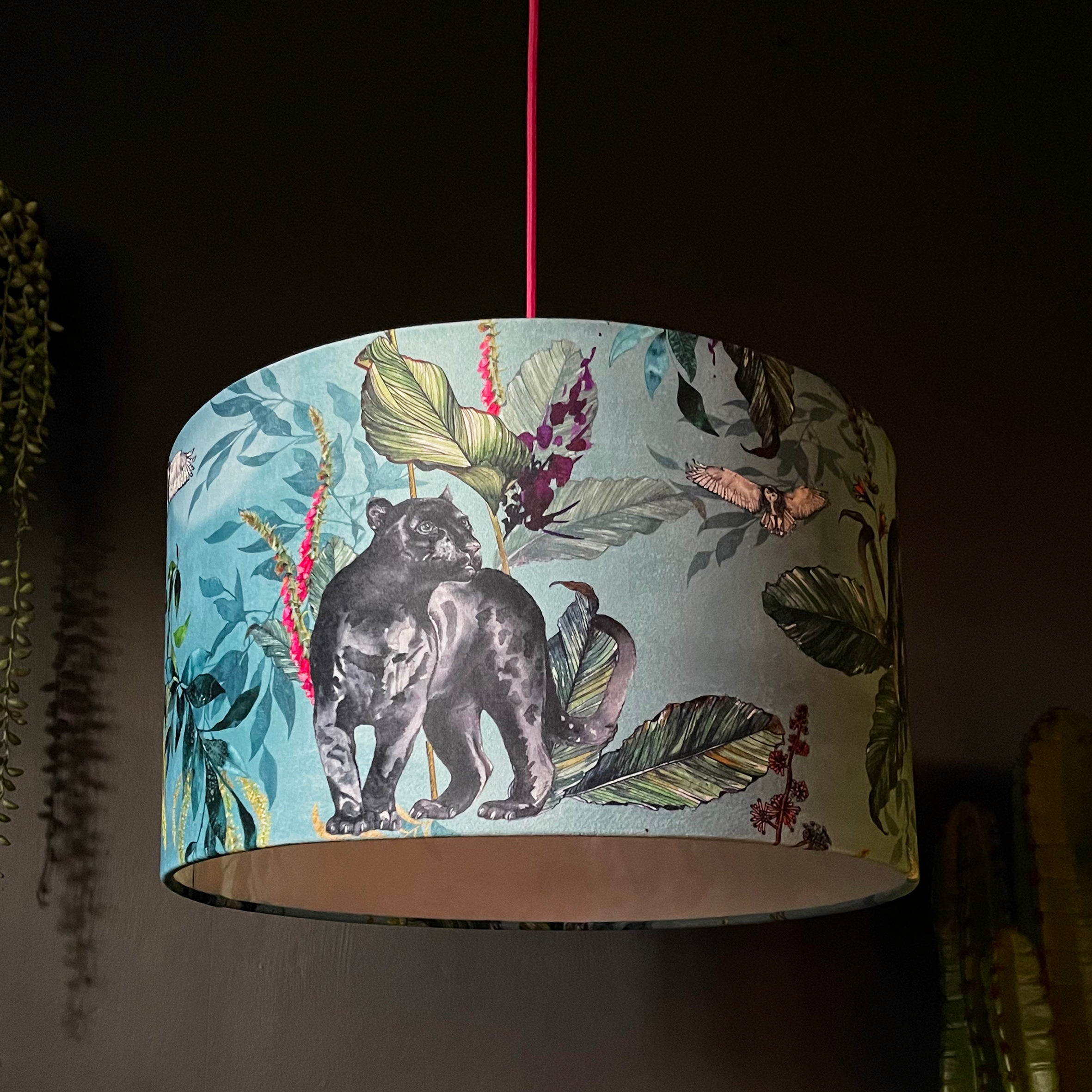 Handmade Velvet Lampshade in Lithium