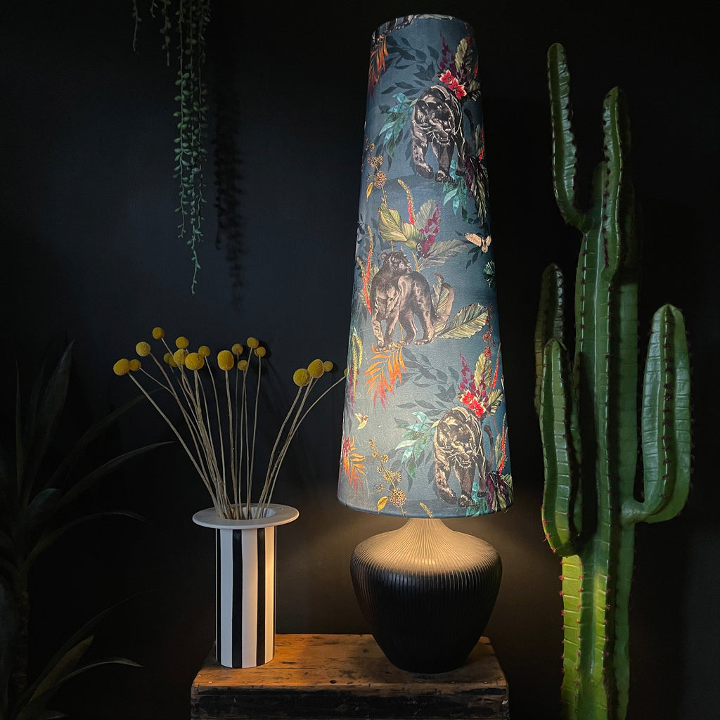 Handmade Oversized Cone Lampshades in Smoke
