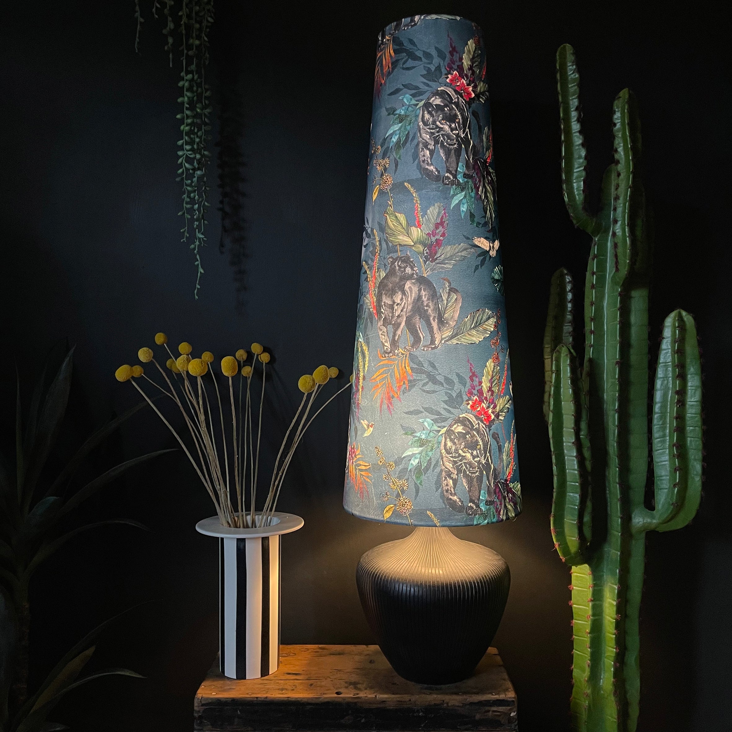 Handmade Oversized Cone Lampshades in Smoke