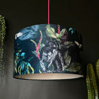 Handmade Velvet Lampshade in Twilight Blue