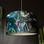 Handmade Velvet Lampshade in Wild Wood Green