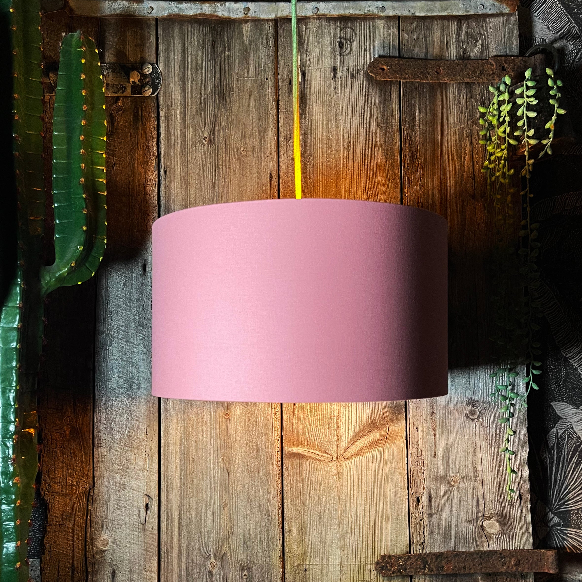 Love Frankie dirty pink cotton lampshade copper lining