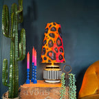 Electric leopard Oversized Cone Shades - Queen from Love Frankie. Handmade Leopard Print lampshades available in 2 sizes. - Light on