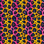 Electric Leopard Textiles. Leopard Print in pink and orange