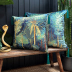 love frankie enchanted wood velvet cushion with tassels