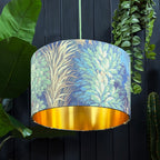 love frankie enchanted woods velvet lampshade with gold lining in emerald